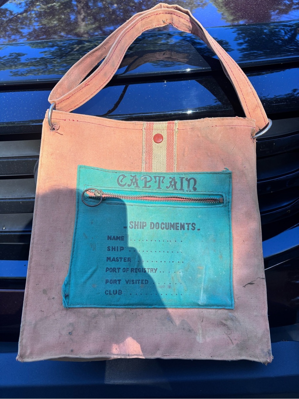 Vintage Sarne of California Nautical Ship Documents Tote Bag Canvas